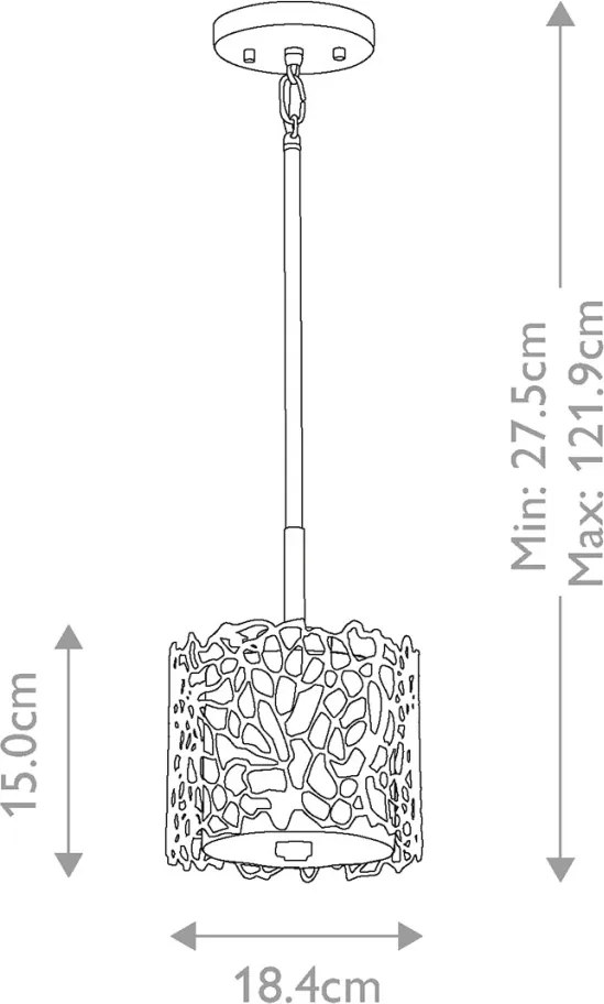 ELSTEAD KLSILVERCORALMP SILVER CORAL Ernyős Függesztett Lámpa Ezüst E27 IP20