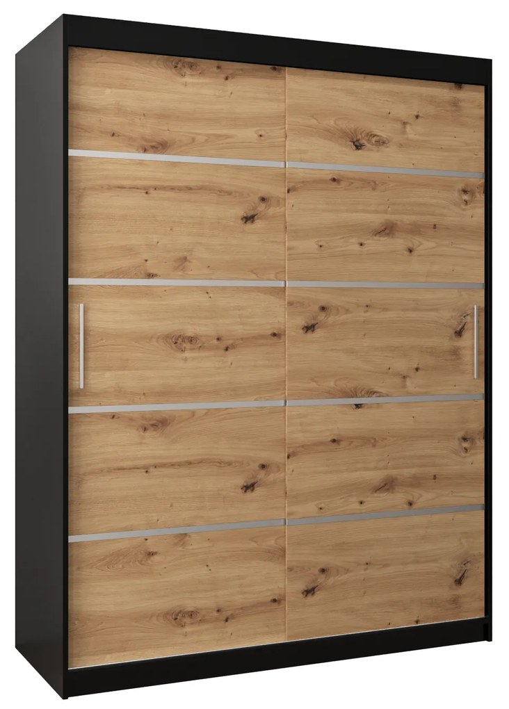 Ruhásszekrény 150 cm Verika 1 150 (fekete + artisan tölgy). 1063705