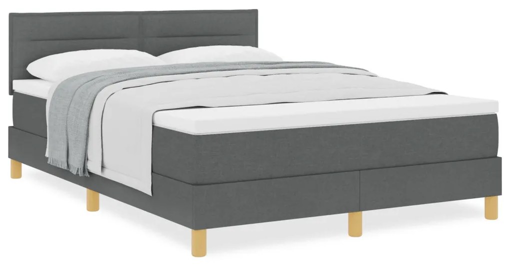 Box Spring Ágy matraccal Sötétszürke 160x200 cm Szövet