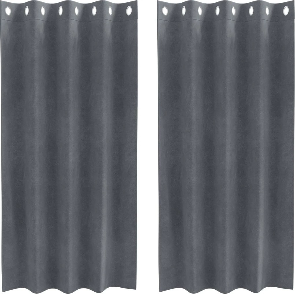 vidaXL Sötétítő függönyök 2 pcs Világosszürke 140 x 175 cm Bársony