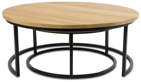 KÉSZLET 2x Kávésasztal OAKLOFT 38x90 cm fekete/tölgy