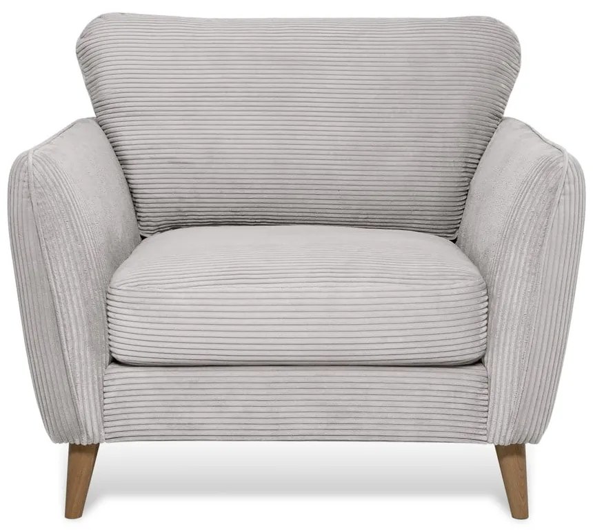 Világosszürke kordbársony fotel Paris – Scandic