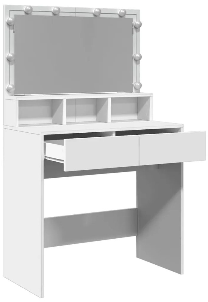 fehér fésülködőasztal LED-del 80 x 41 x 134,5 cm