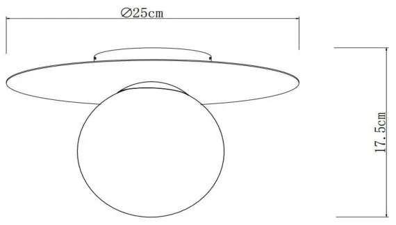 Lucide 79187/01/02 - Mennyezeti lámpa TRICIA 1xE27/15W/230V átm. 25 cm arany