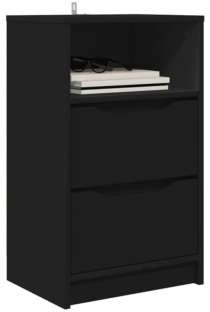 Éjjeli asztal fiókkal Fekete 40 x 30 x 467 cm Faanyag