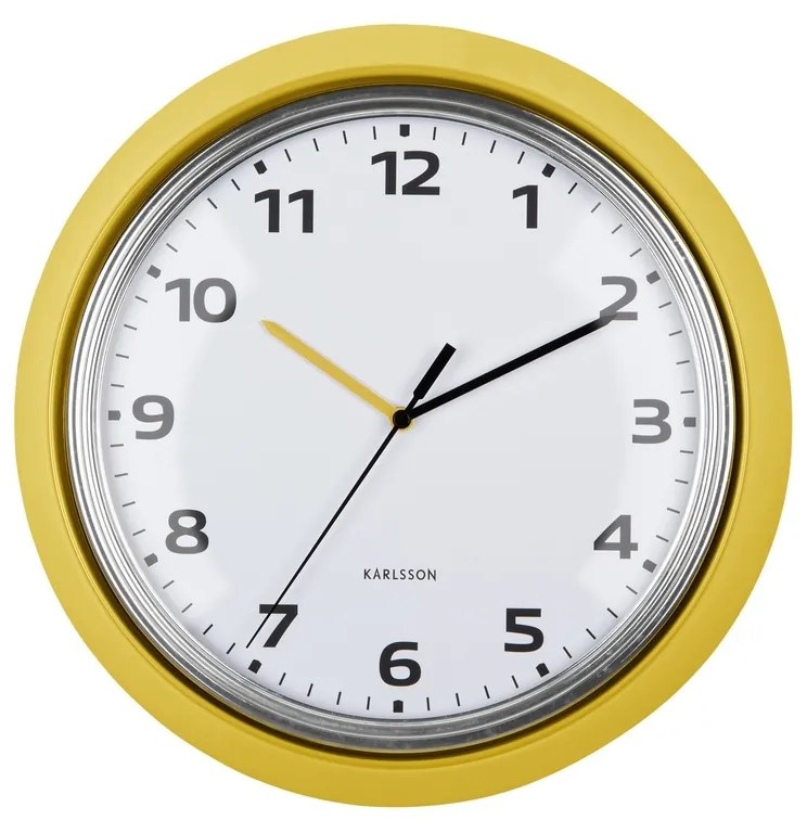 Karlsson 6006YE design falióra, sárga, átmérő 34cm