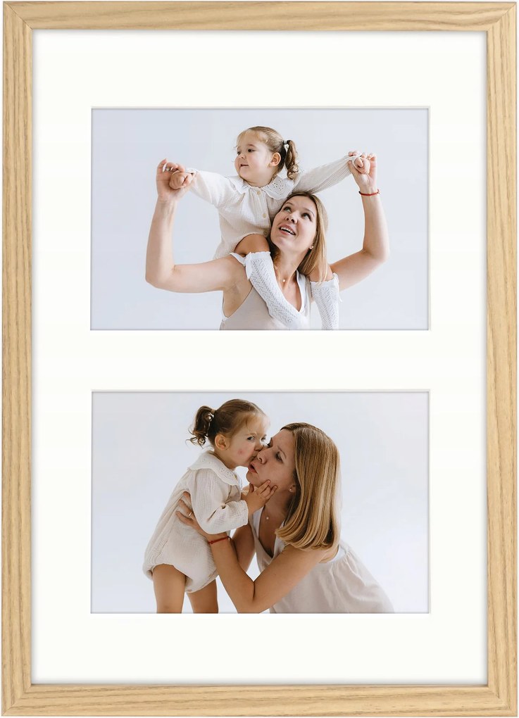 Képkeret 2 képhez 10x15 cm multikeret tölgy fotógaléria 21x30 cm Framai