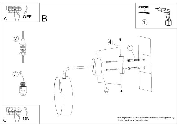 Sollux SL.1134 - Fali lámpa TITRAN 1xE27/60W/230V fehér