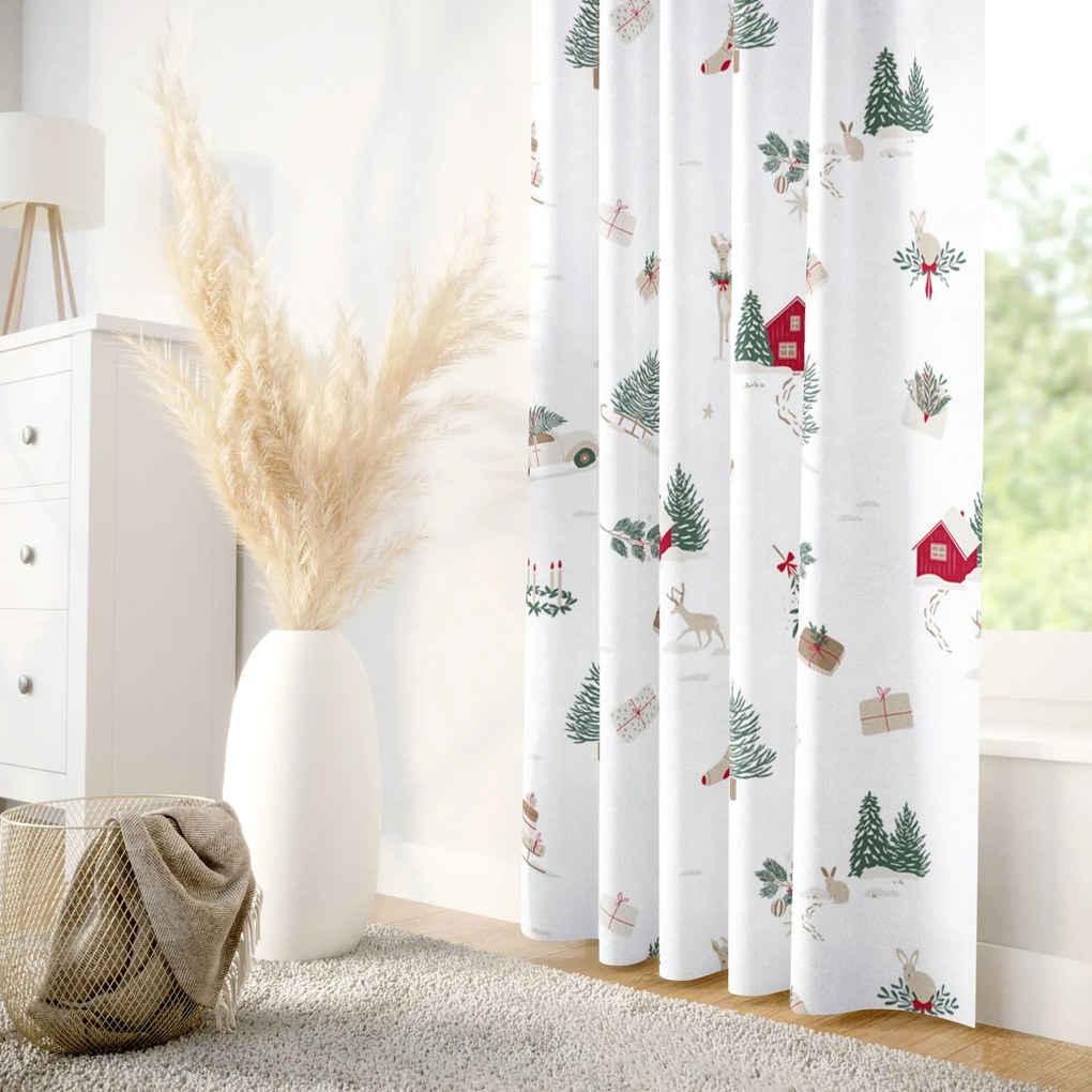 Goldea karácsonyi pamut drapéria - tradicionális karácsonyi 220x150 cm