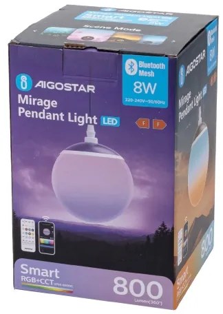 Aigostar - LED RGBW Dimmelhető csillár zsinóron MESH LED/8W/230V + távirányító