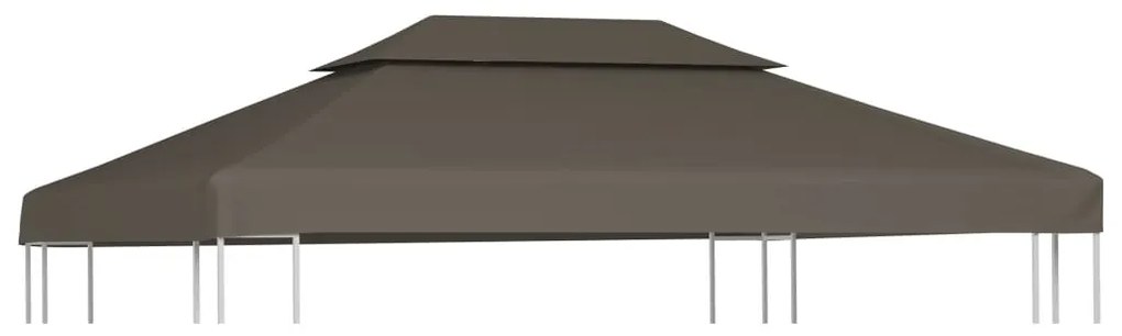 tópszínű kétszintes pavilon tetőponyva 310 g/m² 4 x 3 m