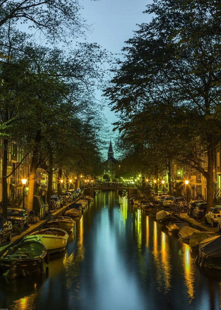 Poszter 50x70cm Csatorna Amszterdam városon át 2, Assaf Frank