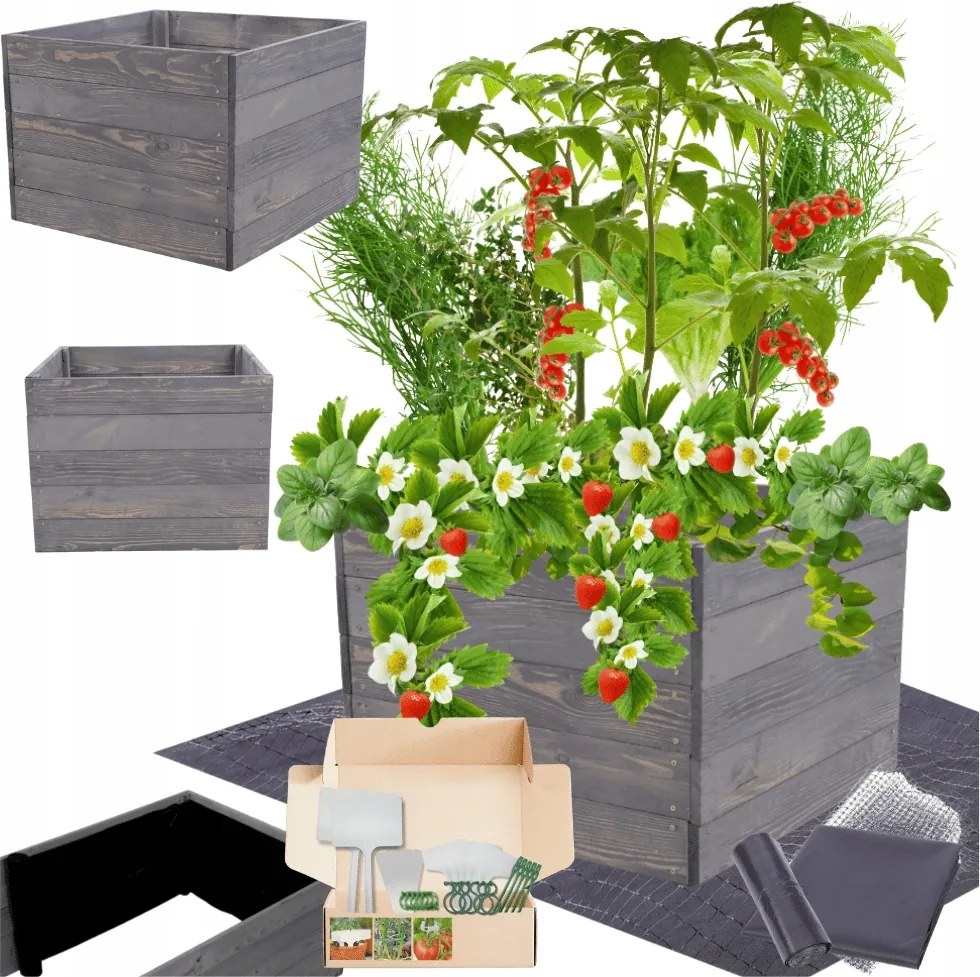 Magasított ágyás zöldséges láda impregnáló kaspó 45x90x60