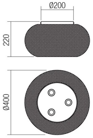 Redo 01-3139 - Mennyezeti lámpa CROKET 3xE27/42W/230V átm. 40 cm arany