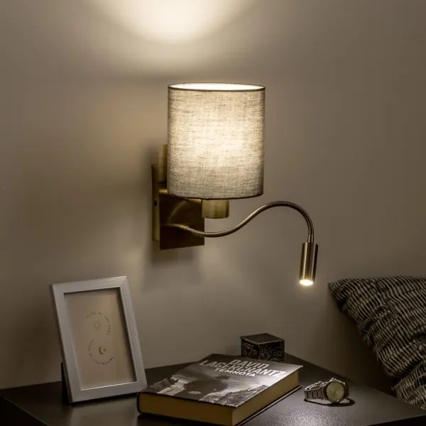 Brilagi - LED Fali lámpa NUBILA 1xE27/25W/230V + LED/3W réz/antracit