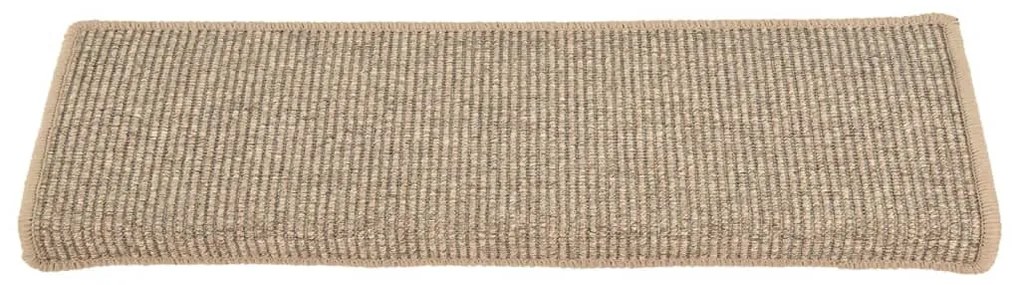 15 db lépcsőszőnyeg, 65 x 21 x 4 cm, sötétbézs, téglalap alakú széllel
