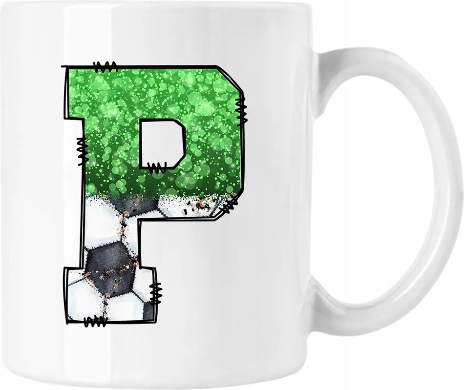 Bögre Labda Ábécé P betű 8 Fehér 330ml