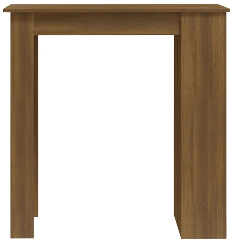 Barna tölgy színű bárasztal tárolópolccal 102 x 50 x 103,5 cm