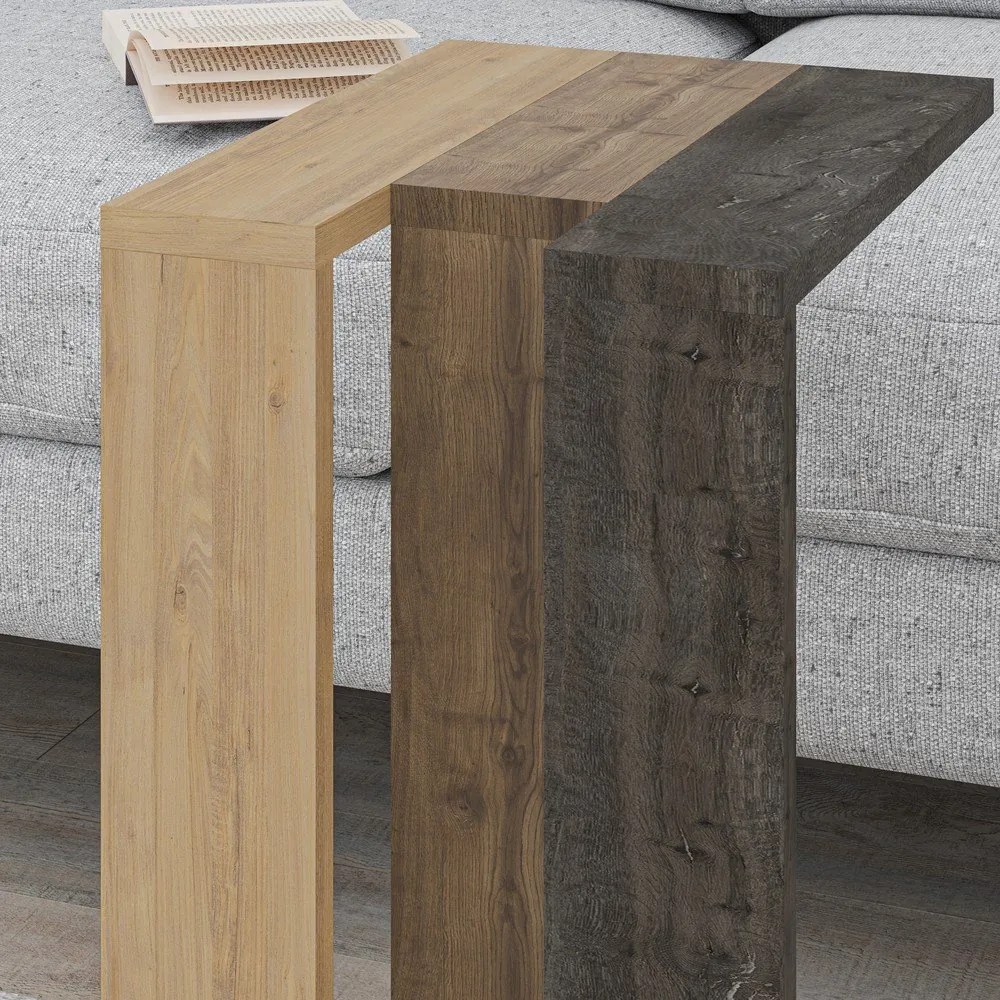 Tárolóasztal tölgyfa dekorral 40x30 cm Macha – Marckeric