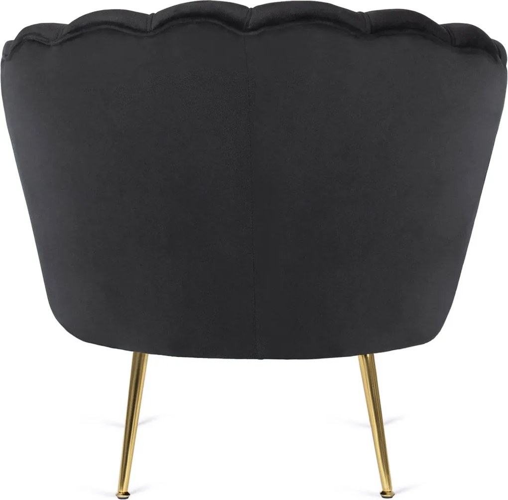 Fotel lábtartóval, fekete színben, velúr kárpittal GRAND