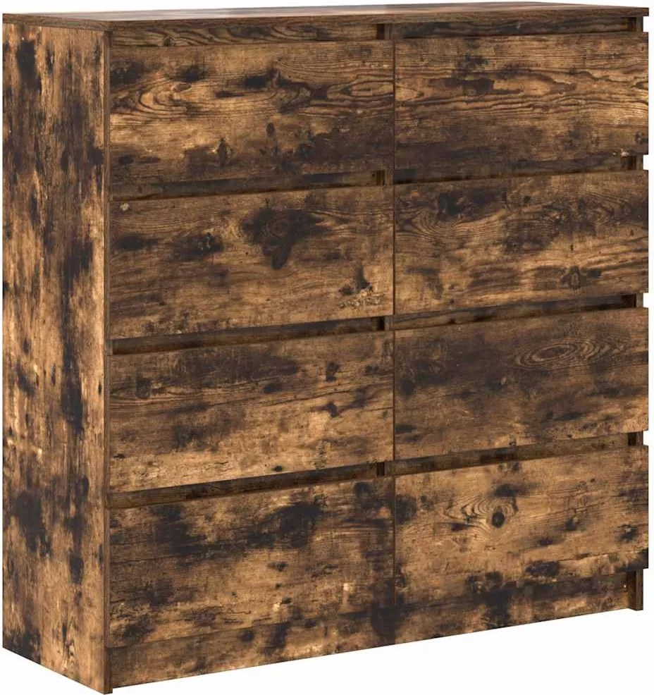 vidaXL füstös tölgy színű szerelt fa tálalószekrény 100x35x99 cm
