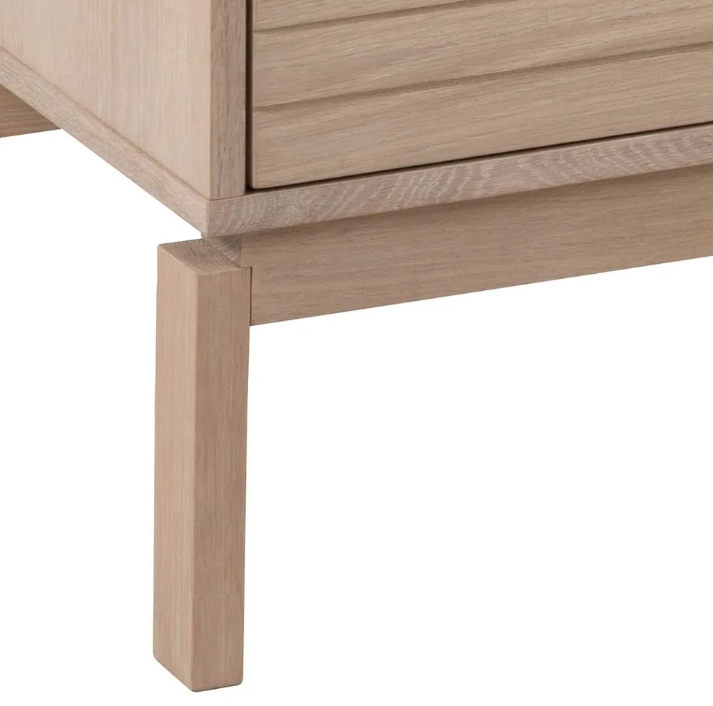 Natúr színű alacsony komód tölgyfa dekorral 180x80 cm Linley – Actona