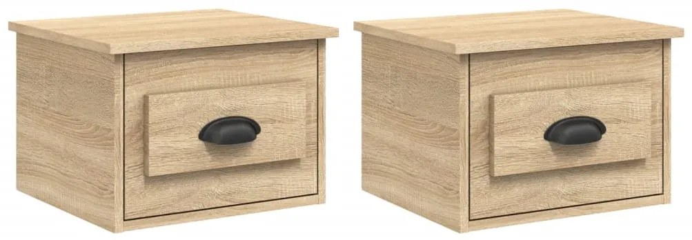 2 db sonoma tölgy falra szerelhető éjjeliszekrény 41,5x36x28 cm