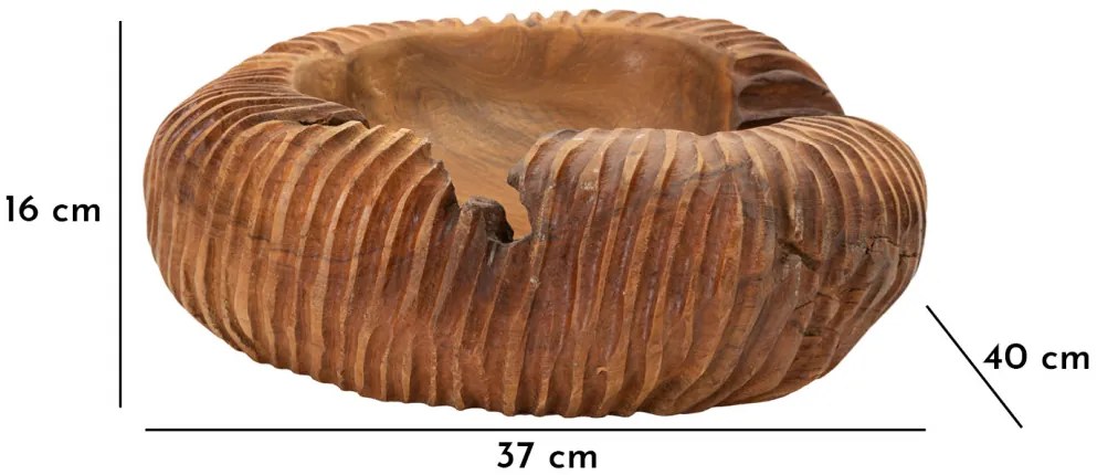 Tálca garit teak 37x40x16cm