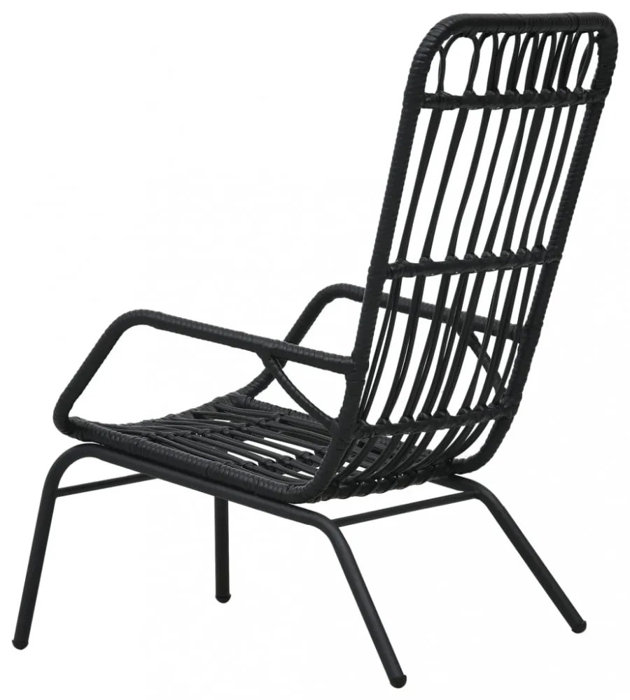 fekete polyrattan kerti szék