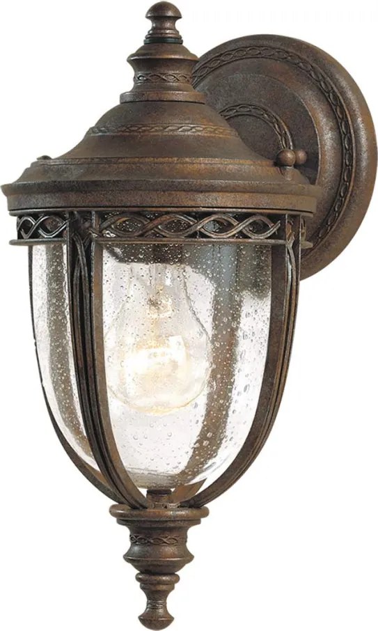 ELSTEAD FE-EB2-S-BRB ENGLISH BRIDLE Klasszikus Kültéri Fali Lámpa Antik Bronz, Átlátszó E27 IP44