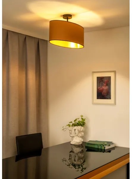 Duolla - Felületre szerelhető csillár OVAL VEGAN 1xE27/15W/230V barna