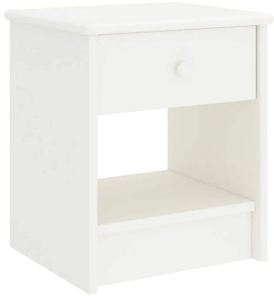 Fehér tömör fenyőfa éjjeliszekrény 35 x 30 x 40 cm