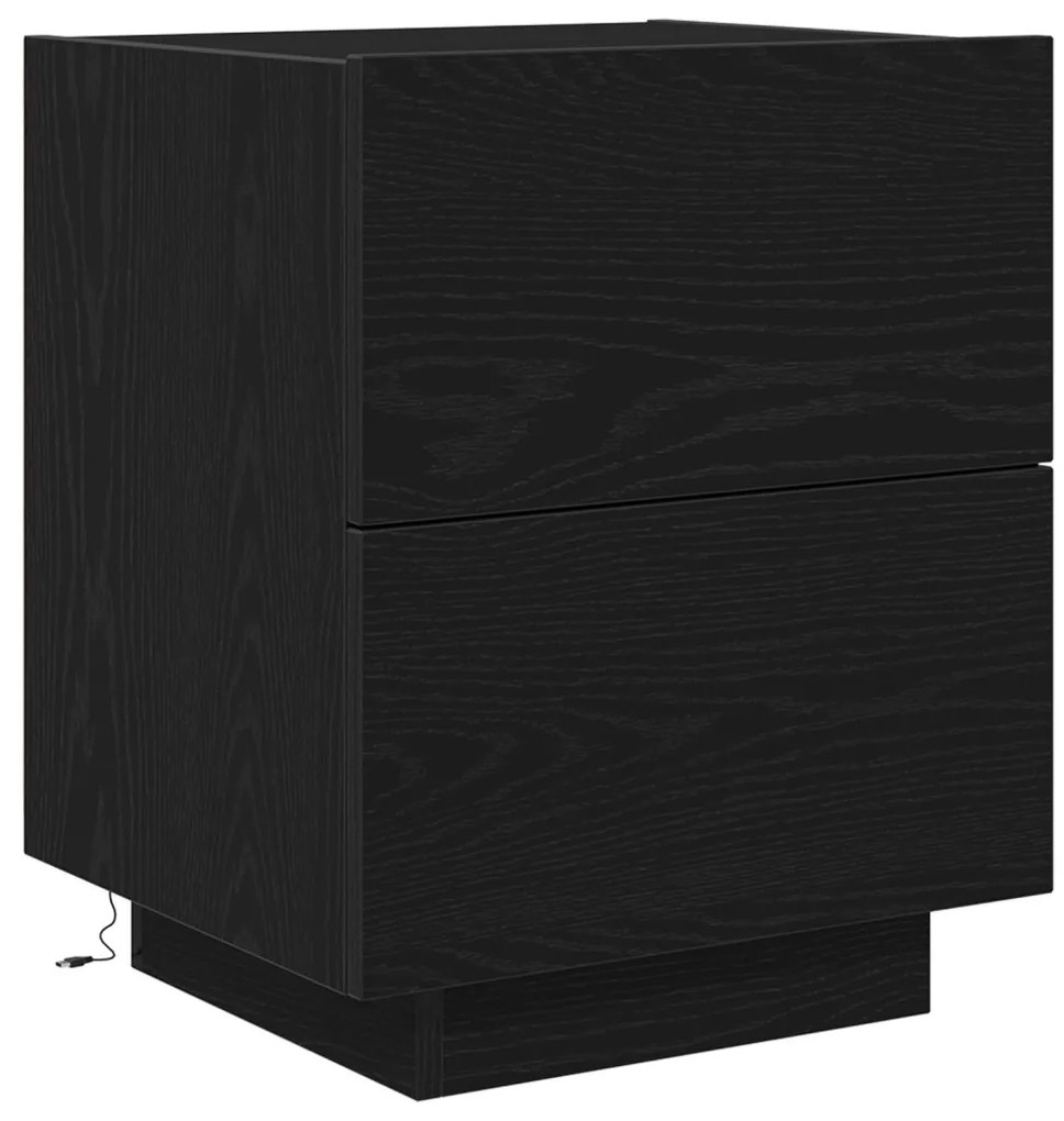 vidaXL Éjjeliszekrény fiókkal 2 pcs Fekete tölgy 45 x 40 x 55 cm