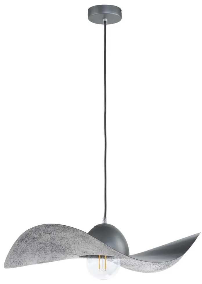 Csillár zsinóron KAPELLO 1xE27/60W/230V átm. 55 cm szürke/ezüst