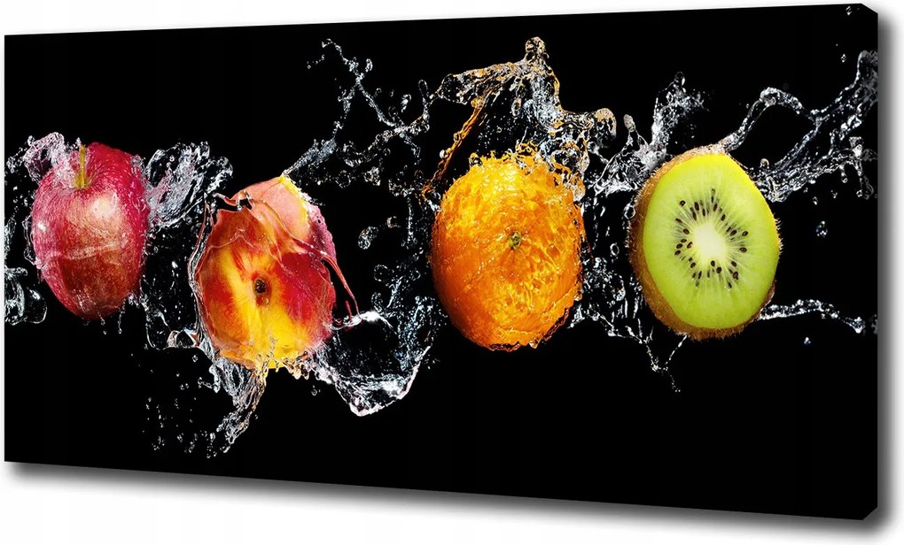 Nagyméretű vászonkép Gyümölcsök és víz 100x70 cm