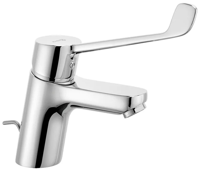 KLUDI Pure&amp;Easy 70 orvosi mosdó csaptelep, egykaros, 180mm kinyúlás, leeresztő, króm