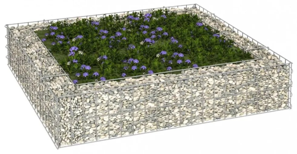 horganyzott acél gabion magaságyás 100 x 100 x 20 cm