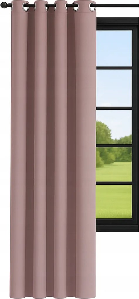 Kész függöny Velúr 140x250 átlós sima karikás Rózsaszín békás
