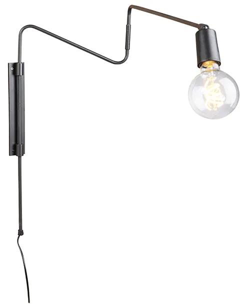 Ipari fali lámpa antracit, 110 cm-es forgatható - Serpenti