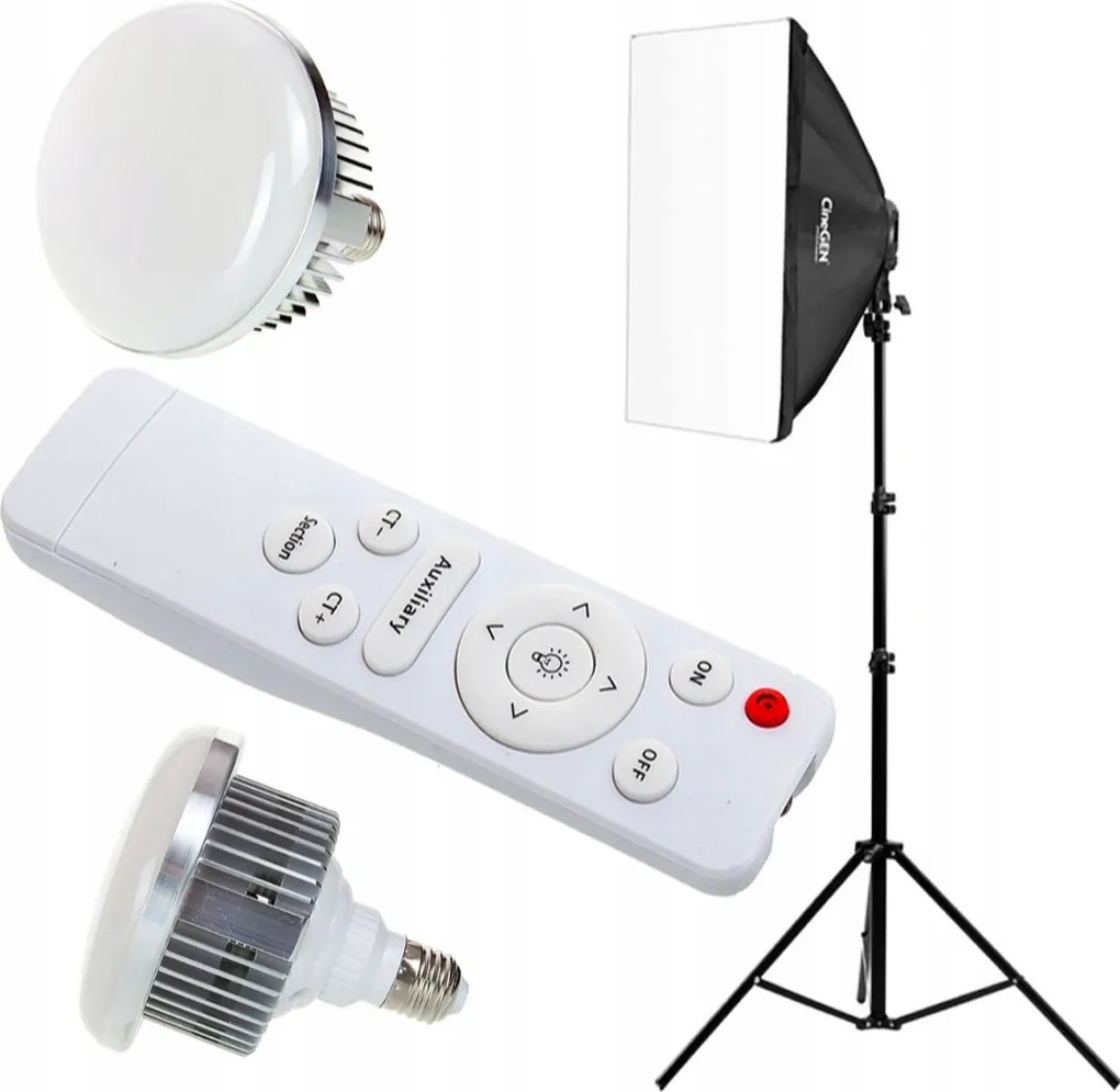 Softbox Távirányítóval 40x40 cm Állvány Lámpa 85W Fotó 2 db a csomagban