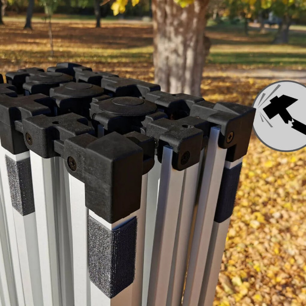 Ollószerkezetes sátor 3x6 m ALU falak nélkül - alumínium váz, vízálló - falak nélkül - Fekete