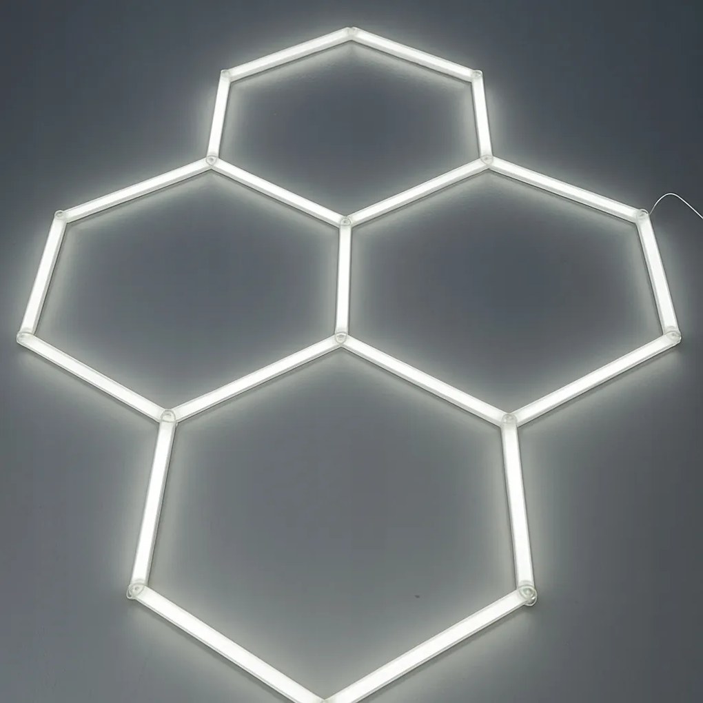 Lámpa panel Hexagon 4 plafon fehér garázshoz 6500K