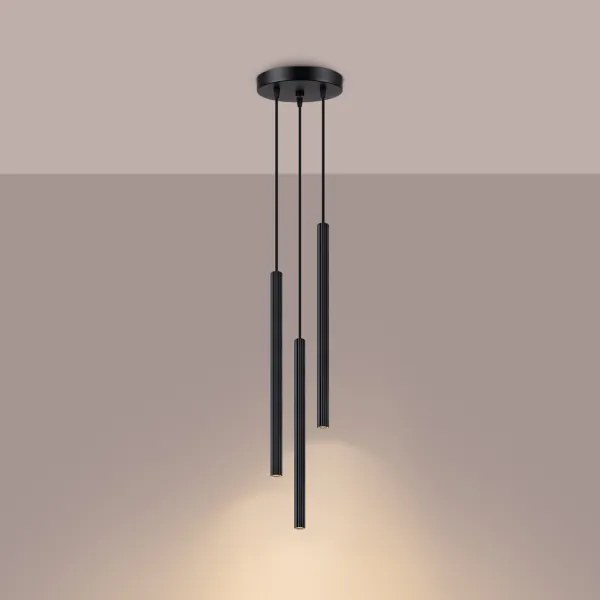 Sollux SL.1341 - Csillár zsinóron ARCHE 3xG9/8W/230V fekete