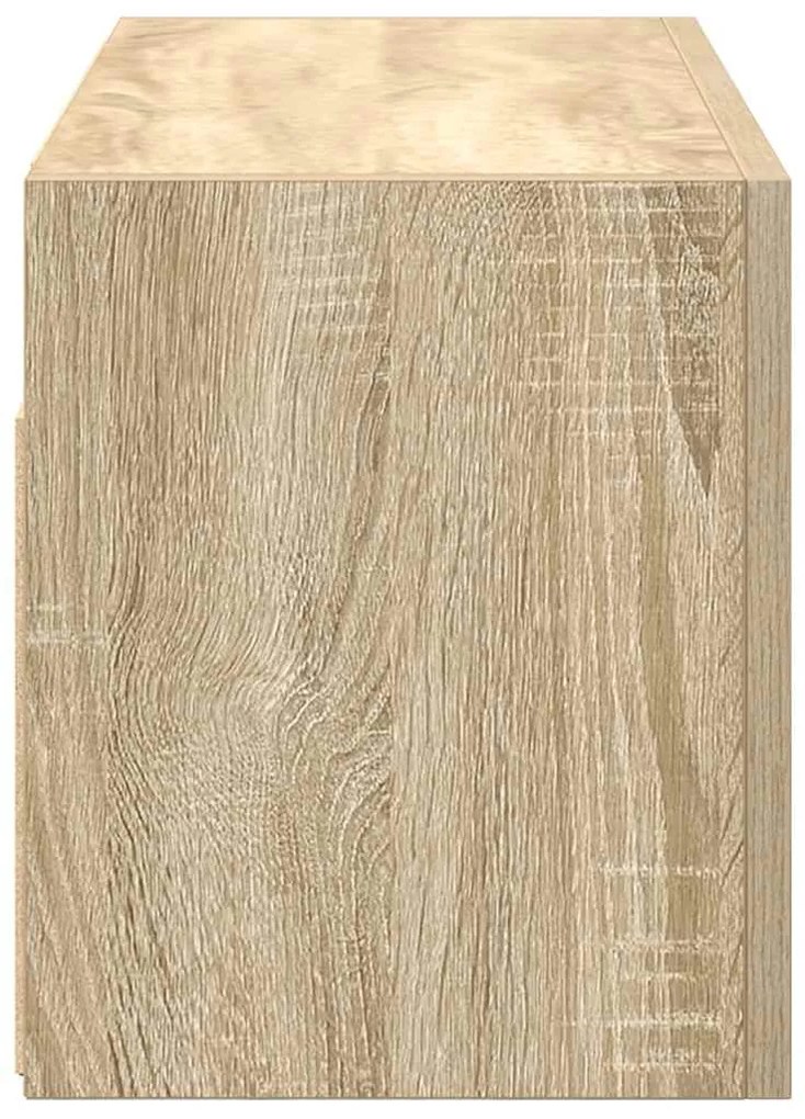 sonoma tölgyszínű szerelt fa fali fürdőszobaszekrény 60x25x30cm
