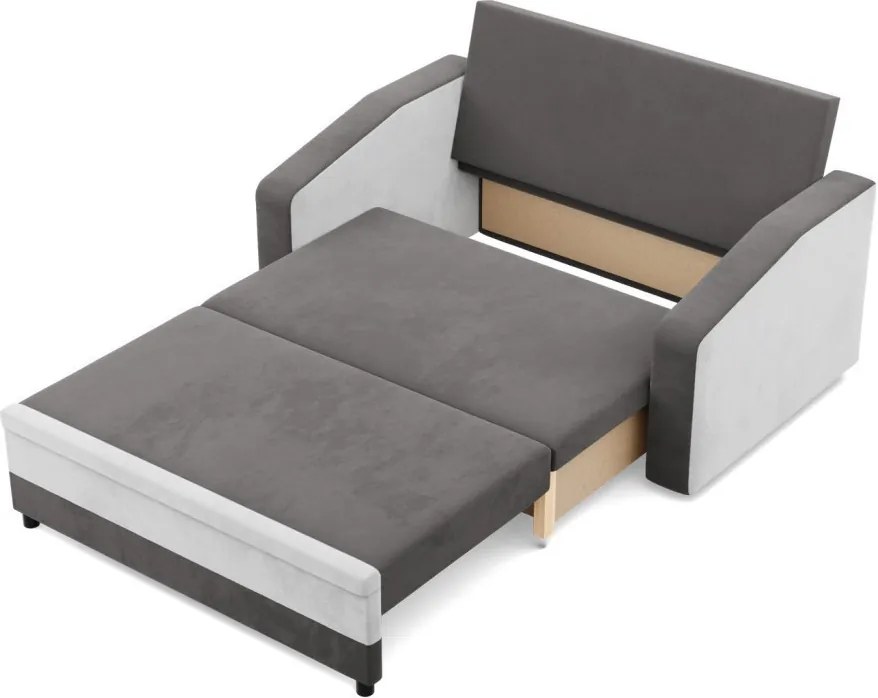 Hewlet kanapé, szövet anyag, szürke - fehér