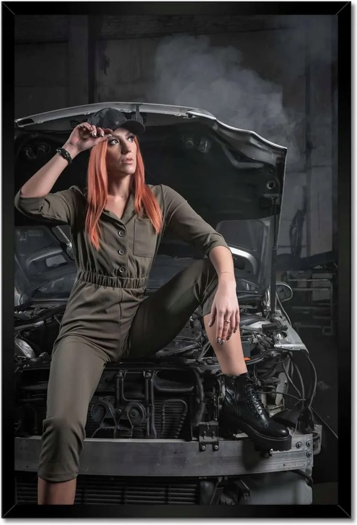 Poszterek keretben 40x60 Vörös az autóban Autójavítás