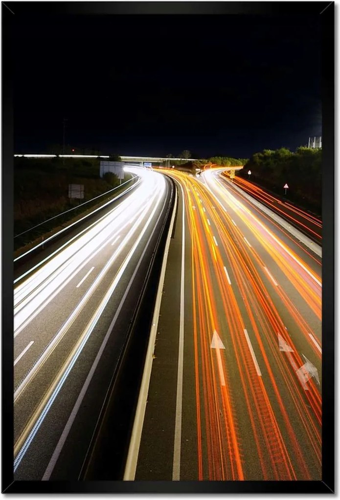 Poszterek keretben 40x60 Autópálya Utca Éjszaka