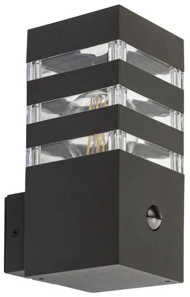 Rabalux 77025- Kültéri fali lámpa érzékelővel ANKARA 1xE27/12W/230V IP44