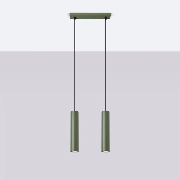 Sollux SL.1485 - Csillár zsinóron LAGOS 2xGU10/10W/230V zöld