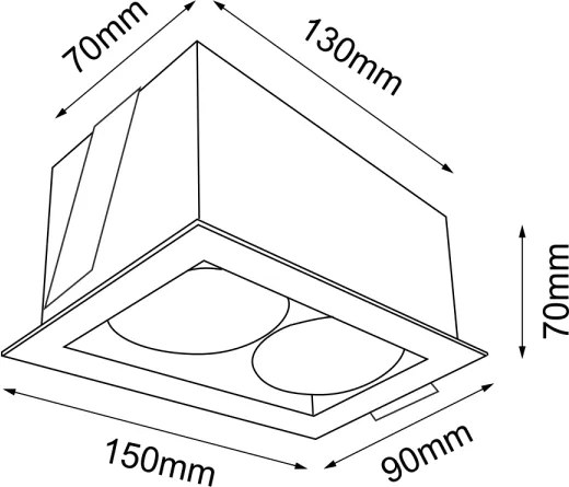 Brosline 3035 - Süllyesztett mennyezeti lámpa CAGE 2xGU10/10W/230V fehér